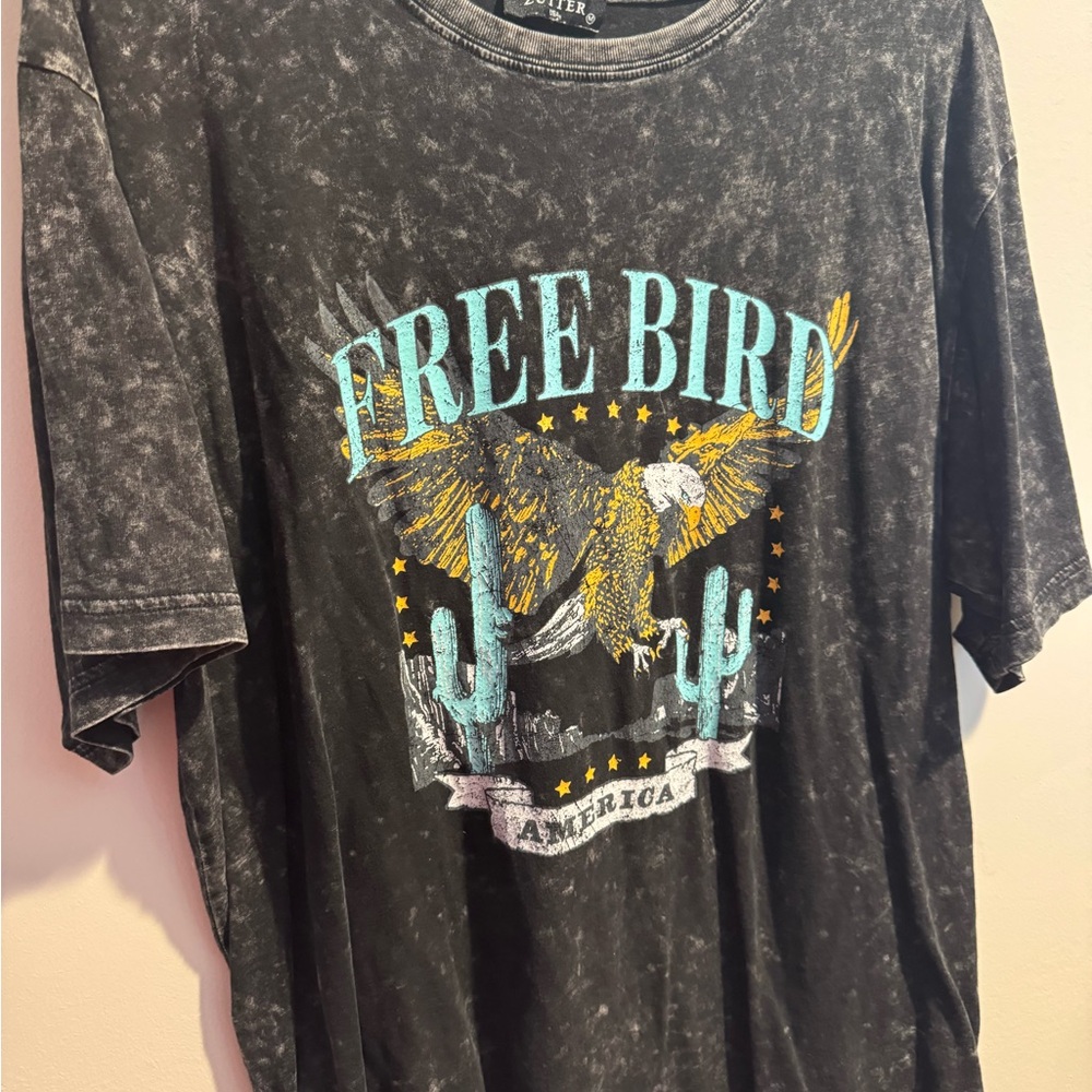 Freebird Graphic T-Shirt - Black and Blue
